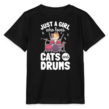 Niedlicher Schlagzeuger Mädchen Trommeln Schlagzeug Perkussion I Kitt - Stanley/Stella Kinder T-Shirt MINI CREATOR  - Schwarz - Vorne - Mikhail (115cm)
