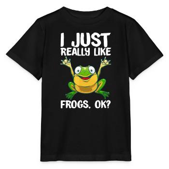 Funny Frog Gift For Kids Men Women Cool Tadpole Fr - Stanley/Stella MINI CREATOR Kids’ T-Shirt - black - Front - Mikhail (115cm)