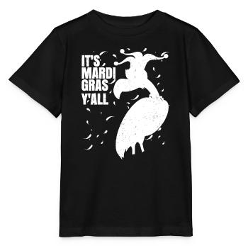 Lustiger Retro Flamingo Mardi Gras Sein Mardi Gras Yal - Stanley/Stella Kinder T-Shirt MINI CREATOR  - Schwarz - Vorne - Mikhail (115cm)