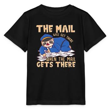Sloth Mail gets there - funny postal worker mail c - Stanley/Stella MINI CREATOR Kids’ T-Shirt - black - Front - Mikhail (115cm)