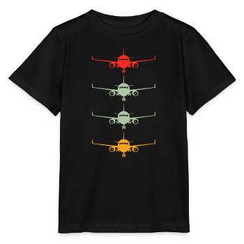 Aviation Flugzeug fliegende Fluggesellschaft Funny Vintage Pil - Stanley/Stella Kinder T-Shirt MINI CREATOR  - Schwarz - Vorne - Mikhail (115cm)