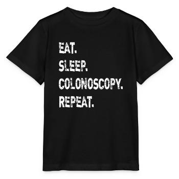 Essen Schlaf Koloskopie Wiederholung Gastroenterologe GI - Stanley/Stella Kinder T-Shirt MINI CREATOR  - Schwarz - Vorne - Mikhail (115cm)