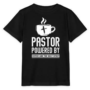 Pastor Powered Coffee And The Holy Spirit Funny Pa - Stanley/Stella MINI CREATOR Kids’ T-Shirt - black - Front - Mikhail (115cm)