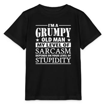 Ich bin ein mürrischer alter Mann, mein Sarkasmusniveau hängt von F - Stanley/Stella Kinder T-Shirt MINI CREATOR  - Schwarz - Vorne - Mikhail (115cm)