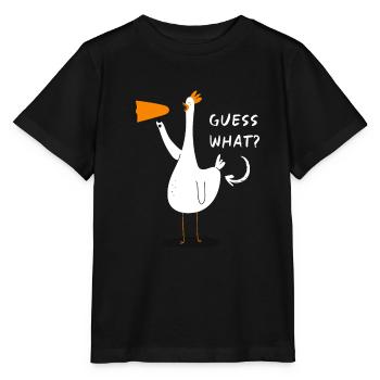 Funny Guess What? Chicken Butt!humoristic - Stanley/Stella MINI CREATOR Kids’ T-Shirt - black - Front - Mikhail (115cm)