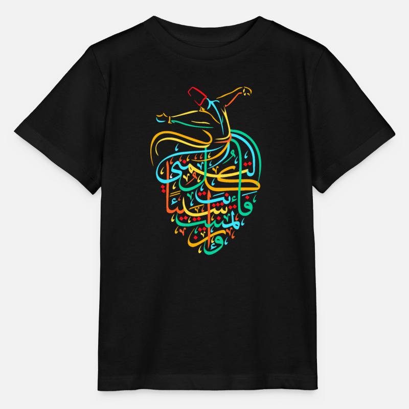 Soufisme Calligraphie Arabe Islamique Art - Tourbillon Soufi - T-shirt bio MINI CREATOR Stanley/Stella Enfant - noir