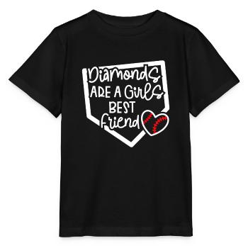 Funny Diamonds Are A Girls Best Friend Baseball So - T-shirt bio MINI CREATOR Stanley/Stella Enfant - noir - Devant - Mikhail (115cm)