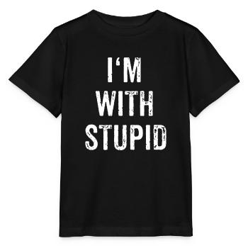 I'm With Stupid Couple Best Friend Part 1 Matching - Stanley/Stella MINI CREATOR Kids’ T-Shirt - black - Front - Mikhail (115cm)