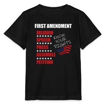 Audit des droits du premier amendement États-Unis Constit - T-shirt bio MINI CREATOR Stanley/Stella Enfant - noir - Devant - Mikhail (115cm)