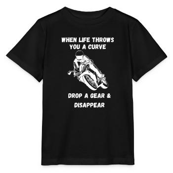 Si la vie vous jette une courbe Drôle de dicton de moto - T-shirt bio MINI CREATOR Stanley/Stella Enfant - noir - Devant - Mikhail (115cm)