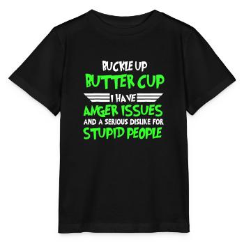 Patricks Day Boucle sa ceinture Renoncule J’ai la colère Issu - T-shirt bio MINI CREATOR Stanley/Stella Enfant - noir - Devant - Mikhail (115cm)