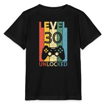 Level 30 Freigeschalteter lustiger Videospieler 30. Geburtstag - Stanley/Stella Kinder T-Shirt MINI CREATOR  - Schwarz - Vorne - Mikhail (115cm)