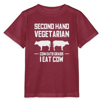 Fleischliebhaber Lustige ketogene Fleischfresser Rindfleisch Liebe Gif - Stanley/Stella Kinder T-Shirt MINI CREATOR  - Burgunderrot - Vorne - Kain (125cm)