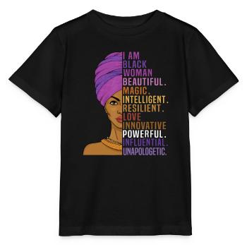 Ich bin Schwarze Frau Schwarze Geschichte MonatSeele friedlich - Stanley/Stella Kinder T-Shirt MINI CREATOR  - Schwarz - Vorne - Mikhail (115cm)