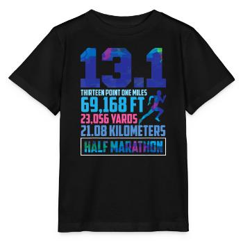 Halbmarathon 13,1 Meilen Laufläufer - Stanley/Stella Kinder T-Shirt MINI CREATOR  - Schwarz - Vorne - Mikhail (115cm)