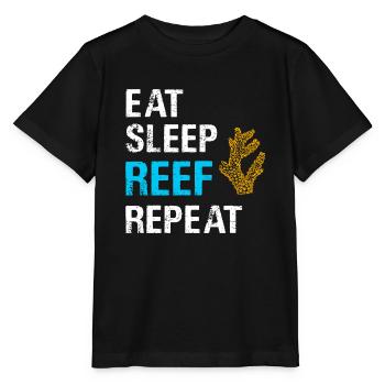 Manger Sommeil Récif Répéter Corail Aquarium d’eau salée - T-shirt bio MINI CREATOR Stanley/Stella Enfant - noir - Devant - Mikhail (115cm)