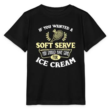 Idée Badminton Joke Soft Serve Citation Badminton Pla - T-shirt bio MINI CREATOR Stanley/Stella Enfant - noir - Devant - Mikhail (115cm)