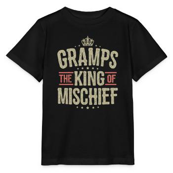 Mens Gramps King of Mischief idea for Gramps Fathe - Stanley/Stella MINI CREATOR Kids’ T-Shirt - black - Front - Mikhail (115cm)