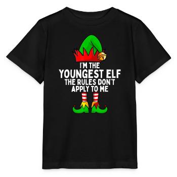 Ich bin der jüngste Elf Passende Familie Weihnachten - Stanley/Stella Kinder T-Shirt MINI CREATOR  - Schwarz - Vorne - Mikhail (115cm)