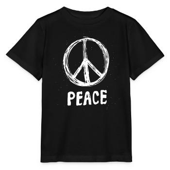 Paix Paix Symbole de paix pour les hommes et les femmeshuman ri - T-shirt bio MINI CREATOR Stanley/Stella Enfant - noir - Devant - Mikhail (115cm)