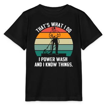 Das ist es, was ich tue, ich wasche und ich kenne die Dinge - Stanley/Stella Kinder T-Shirt MINI CREATOR  - Schwarz - Vorne - Mikhail (115cm)