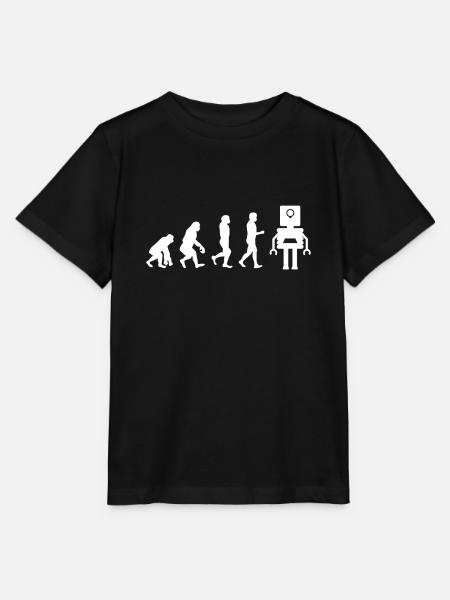 Funny Robotic Machine Learning AI Evolution Robot - Stanley/Stella MINI CREATOR Kids’ T-Shirt - black