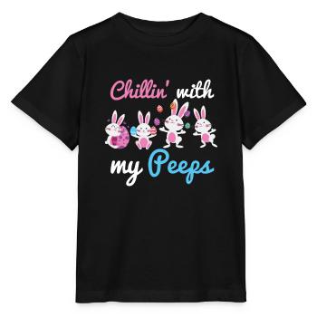Chillin avec mes oeufs Peeps Amoureux Joyeux roucoulements de Pâques - T-shirt bio MINI CREATOR Stanley/Stella Enfant - noir - Devant - Mikhail (115cm)