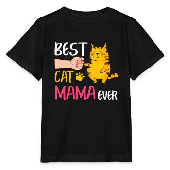 Beste Katze Mama Ever Niedliche Katze Faust Stoß Frauen Mutter - Stanley/Stella Kinder T-Shirt MINI CREATOR  - Schwarz - Vorne - Mikhail (115cm)