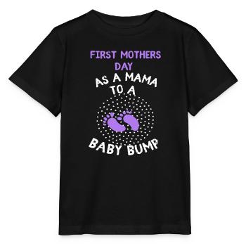 Mum Announcement Baby Bump Mom To Be First Mothers - Stanley/Stella MINI CREATOR Kids’ T-Shirt - black - Front - Mikhail (115cm)
