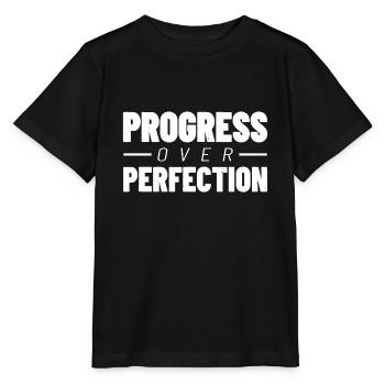 Fortschritt über Perfektion - Fitness im Fitnessstudio - Workout M - Stanley/Stella Kinder T-Shirt MINI CREATOR  - Schwarz - Vorne - Mikhail (115cm)