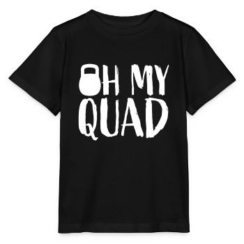 Lustiges Workout Quadrizeps Muskeln Kettlebell I Oh M - Stanley/Stella Kinder T-Shirt MINI CREATOR  - Schwarz - Vorne - Mikhail (115cm)