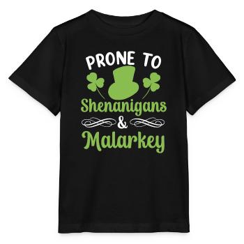 Sujet aux manigances et au lutin irlandais Malarkey - T-shirt bio MINI CREATOR Stanley/Stella Enfant - noir - Devant - Mikhail (115cm)