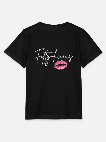 Fifty Licious Funny 50th Birthday Queen 50 Years B - Stanley/Stella T-shirt MINI CREATOR til børn - sort