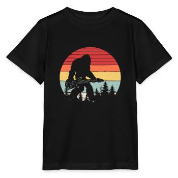 Vintage Retro Bigfoot Gitarrenlegende - Stanley/Stella Kinder T-Shirt MINI CREATOR  - Schwarz - Vorne - Mikhail (115cm)