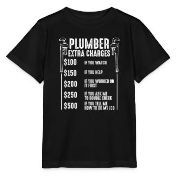 Plombier Frais supplémentaires Plomberie Outil Tuyau Hobbyis C - T-shirt bio MINI CREATOR Stanley/Stella Enfant - noir - Devant - Mikhail (115cm)