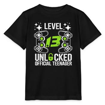 Official Teenager 13th Birthday Gift Level 13 Unlo - Stanley/Stella MINI CREATOR Kids’ T-Shirt - black - Front - Mikhail (115cm)