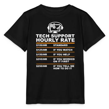 Tech Support Taux horaire, Tech Computer Geek Cadeaux - T-shirt bio MINI CREATOR Stanley/Stella Enfant - noir - Devant - Mikhail (115cm)