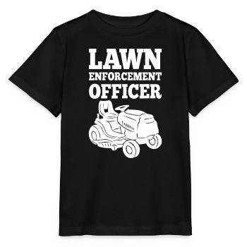 Lawn Enforcement Officer Mowing Grass Mower Garden - Stanley/Stella MINI CREATOR Kids’ T-Shirt - black - Front - Mikhail (115cm)
