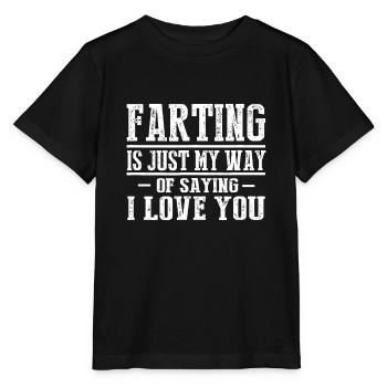 Furzen ist nur meine Art zu sagen, dass ich Youtaboota liebe - Stanley/Stella Kinder T-Shirt MINI CREATOR  - Schwarz - Vorne - Mikhail (115cm)