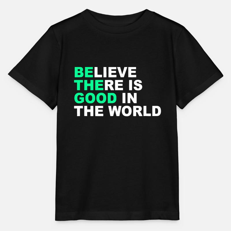 Croire qu’il y a du bien dans le monde Messager positif - T-shirt bio MINI CREATOR Stanley/Stella Enfant - noir