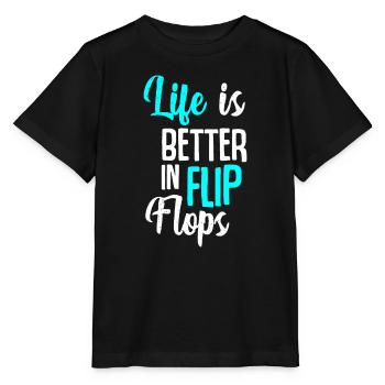 La vie est meilleure à Flip Flops Vacances d’été Vacati - T-shirt bio MINI CREATOR Stanley/Stella Enfant - noir - Devant - Mikhail (115cm)