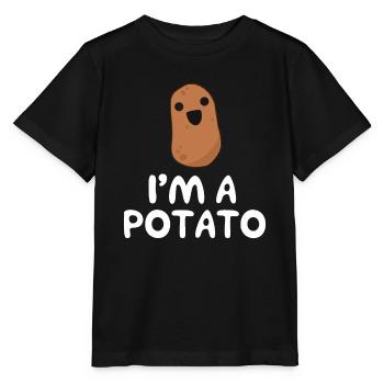 Je suis une pomme de terre - Drôle de pomme de terre kawaiikawaii - T-shirt bio MINI CREATOR Stanley/Stella Enfant - noir - Devant - Mikhail (115cm)
