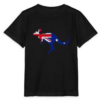 Kangaroo Australian Flag - Australia Pride Austral - Stanley/Stella MINI CREATOR Kids’ T-Shirt - black - Front - Mikhail (115cm)