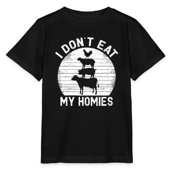 Végétarien Je ne mange pas mes homies Femmes Hommes Drôle V - T-shirt bio MINI CREATOR Stanley/Stella Enfant - noir - Devant - Mikhail (115cm)