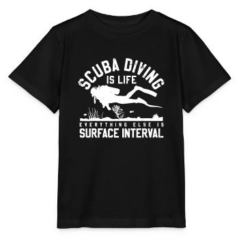 La plongée sous-marine, c’est la vie Tout le reste est à la surface - T-shirt bio MINI CREATOR Stanley/Stella Enfant - noir - Devant - Mikhail (115cm)