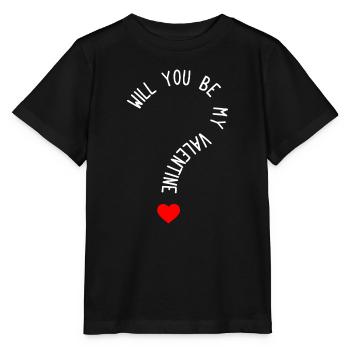Will You Be My Valentine? Heart Valentine's Daykis - Stanley/Stella MINI CREATOR Kids’ T-Shirt - black - Front - Mikhail (115cm)
