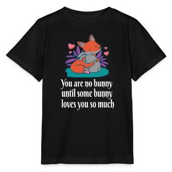 Fuchs und Hase lieben Feinde Freunde Osterhase P - Stanley/Stella Kinder T-Shirt MINI CREATOR  - Schwarz - Vorne - Mikhail (115cm)