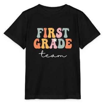 First Grade Team Retro Groovy Vintage First Day Of - Stanley/Stella MINI CREATOR Kids’ T-Shirt - black - Front - Mikhail (115cm)