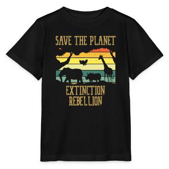 Save The Planet Extinction Rebellion Jour de la Terre - T-shirt bio MINI CREATOR Stanley/Stella Enfant - noir - Devant - Mikhail (115cm)