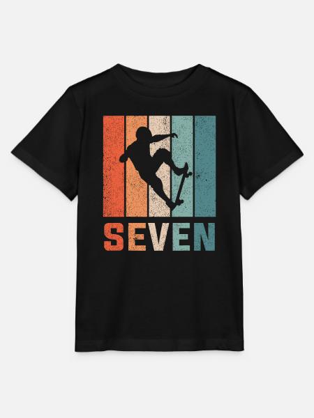 7. Geburtstag Retro Skateboard Skater Jungen Kinder - Stanley/Stella Kinder T-Shirt MINI CREATOR - Schwarz